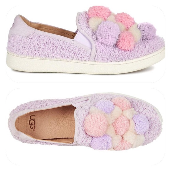ugg pom pom slip on shoes